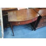 A 19th century mahogany bow front single drawer si