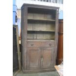 A large Victorian pine cabinet, 278cm height x 11cm wide