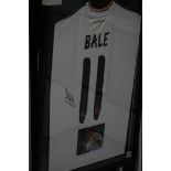 A framed and mounted signed Gareth Bale Real Madri