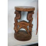 Carved African tribal stool