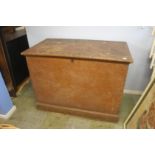 A large Victorian pine chest, 115cm wide x 65cm de