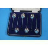 Set of six silver coffee spoons