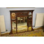 A mahogany over mantle mirror