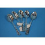 Five various Georgian tablespoons 7.6oz