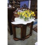 A Victorian mahogany marble top back chiffonier 119cm wide