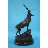 Pair of cast iron stags