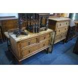 Oak chest of drawers and a dressing chest