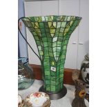 A large leaded glass lamp