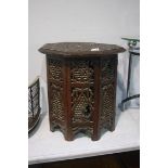 Indian carved octagonal table