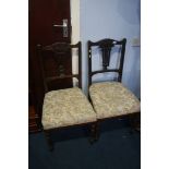 Pair of mahogany chairs