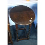 Oval oak occasional table