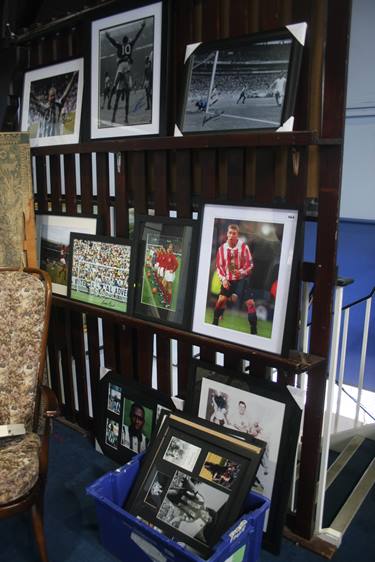 A collection of framed football autographs, Gordon Banks and Jack Charlton etc.