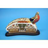 A Royal Crown Derby paperweight 'Harrods Pheasant', limited edition 224/300, gold stopper. (boxed)