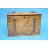 A good Victorian walnut and brass bound travelling writing slope and stationary box, the rising