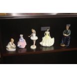 Five various Royal Doulton figures