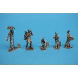 A set of ten silver novelty table place name holders of theatrical characters, London 1977/1978,