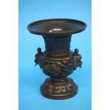 A 17th/18th century parcel gilt bronze vase, 4 character mark to base.