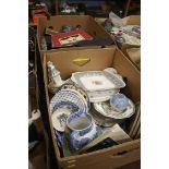 Two boxes of assorted, including china and cutlery etc.