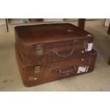 Two leather suitcases