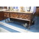 An 18th century oak three drawer dresser, 180 x 81 cm