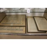 Four framed pages from Ogilby's Britannia