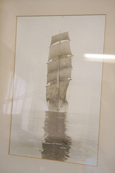 A portrait photograph of The White Star Line three-masted training ship MERSEY, circa 1910, in conte - Image 2 of 2