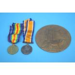 A 1st World War pair and death plaque, J B Galloway, 1st SAI (South African Infantry)