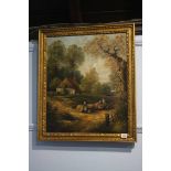 A gilt framed, oil on canvas, landscape, by C H Revill