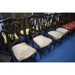 A set of four mahogany Edwardian chairs