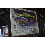 A framed cinema poster 'The island on top of the world'