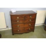 A Victorian mahogany bow front chest of drawers