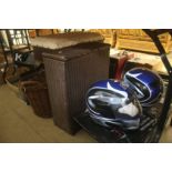 A quantity of assorted, including motorcycle helmets etc.