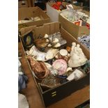 A box of assorted, including china, paperweights, Beswick etc.