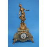 An onyx and gilt mantle clock