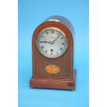 A mahogany mantle clock, Rennison of North Shields. 26cm height