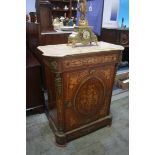 A walnut Louis XV style cabinet with marble top