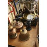 Assorted brass and copperware etc.