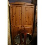 A pine double door wardrobe