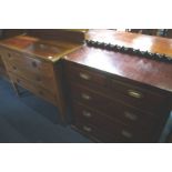 Two mahogany chest of drawers