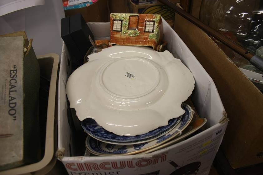 A box of china including Carlton Ware