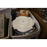 A box of china including Carlton Ware