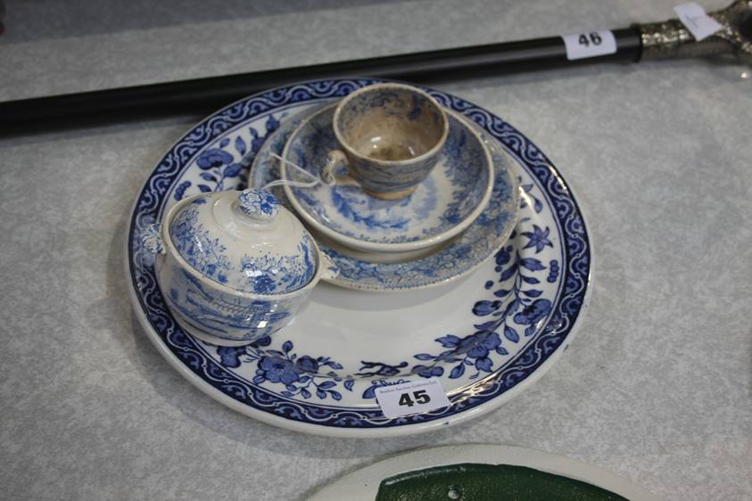 A quantity of North East assorted blue and white china.