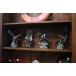 Four limited edition Paul Brunelle pewter eagle figures