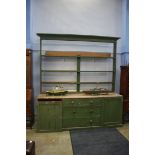 A large painted pine dresser