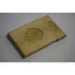 An Oriental carved ivory card case