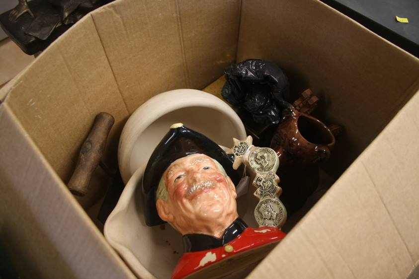 A Royal Doulton jug and brass box etc.