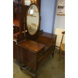 An oak twist dressing table