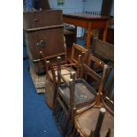 Various chairs and a trunk etc.