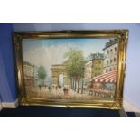 Gilt framed Continental oil on canvas