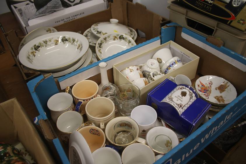 Two trays, including Royal Doulton 'Larchmont' etc.